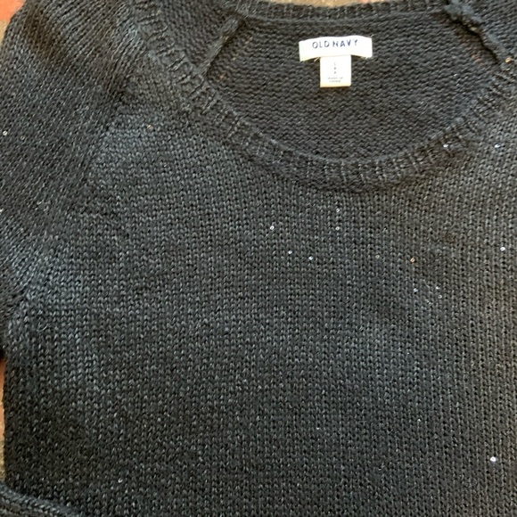 Old Navy Black Sweater with Silver Sparkles - Picture 3 of 10